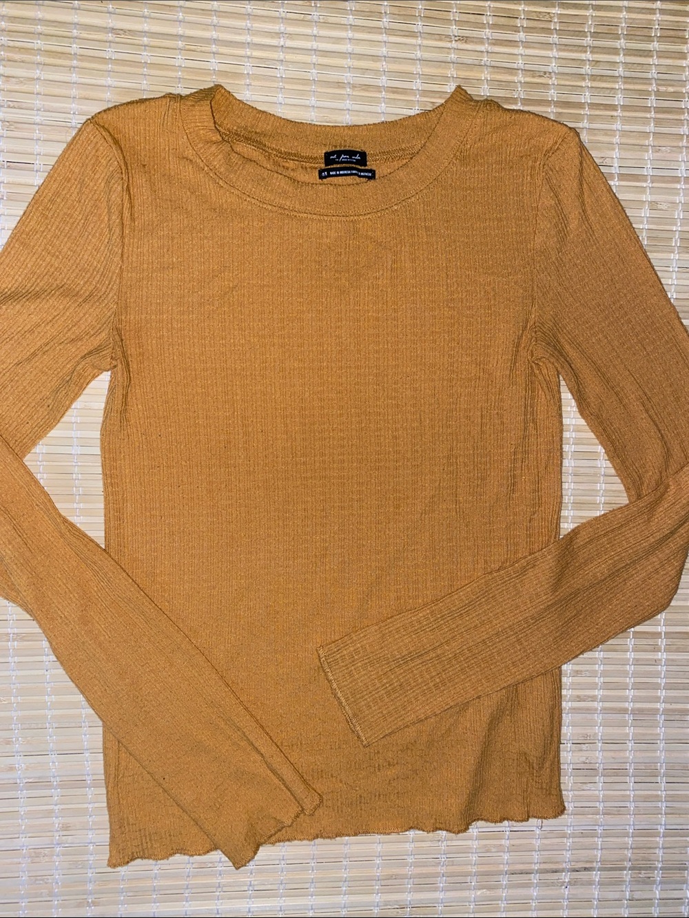 Urban Outfitters Mustard Ribbed Long-Sleeve Tee